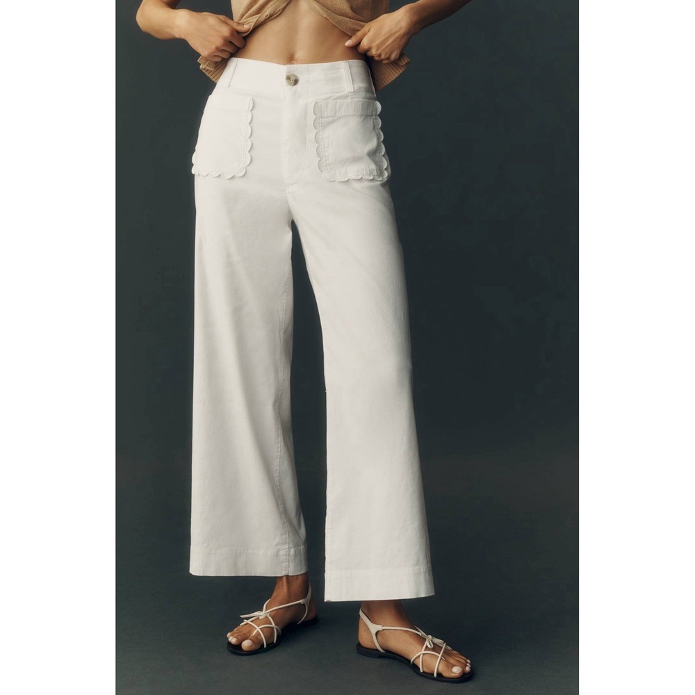 Maeve Colette Magic Fabric Scallop-Pocket Pants MSRP $148 NWT SIZE 26